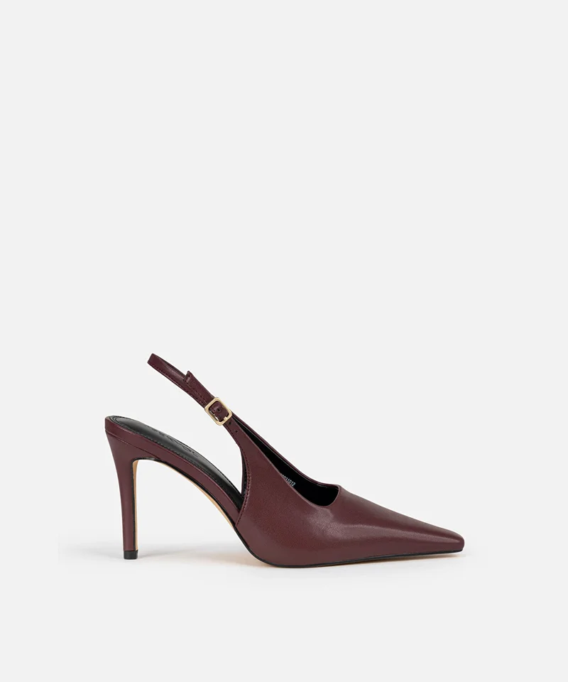 ابيكول Faux Leather Slingback Heels